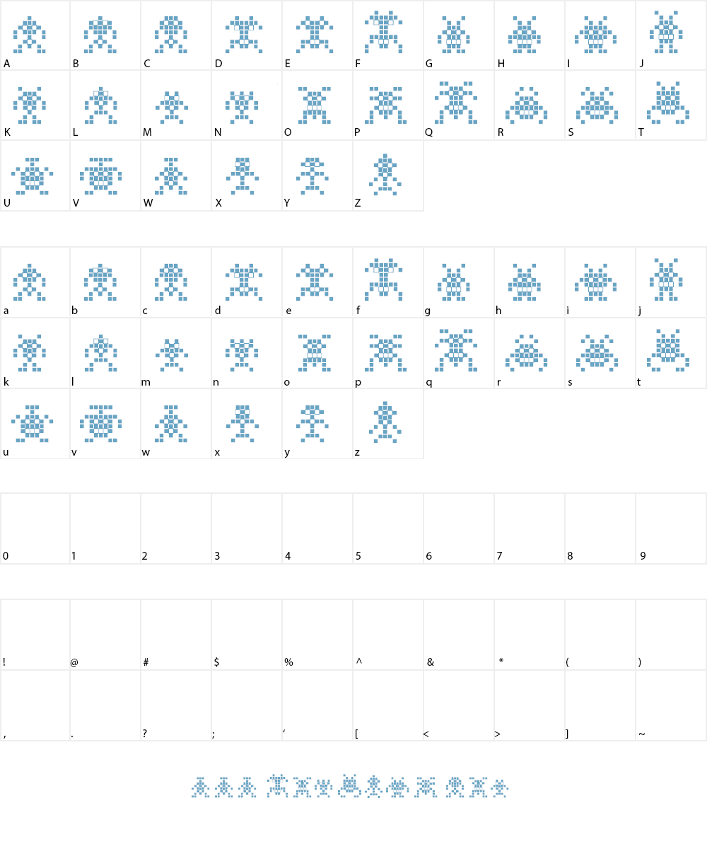 Binary Soldiers Font Character